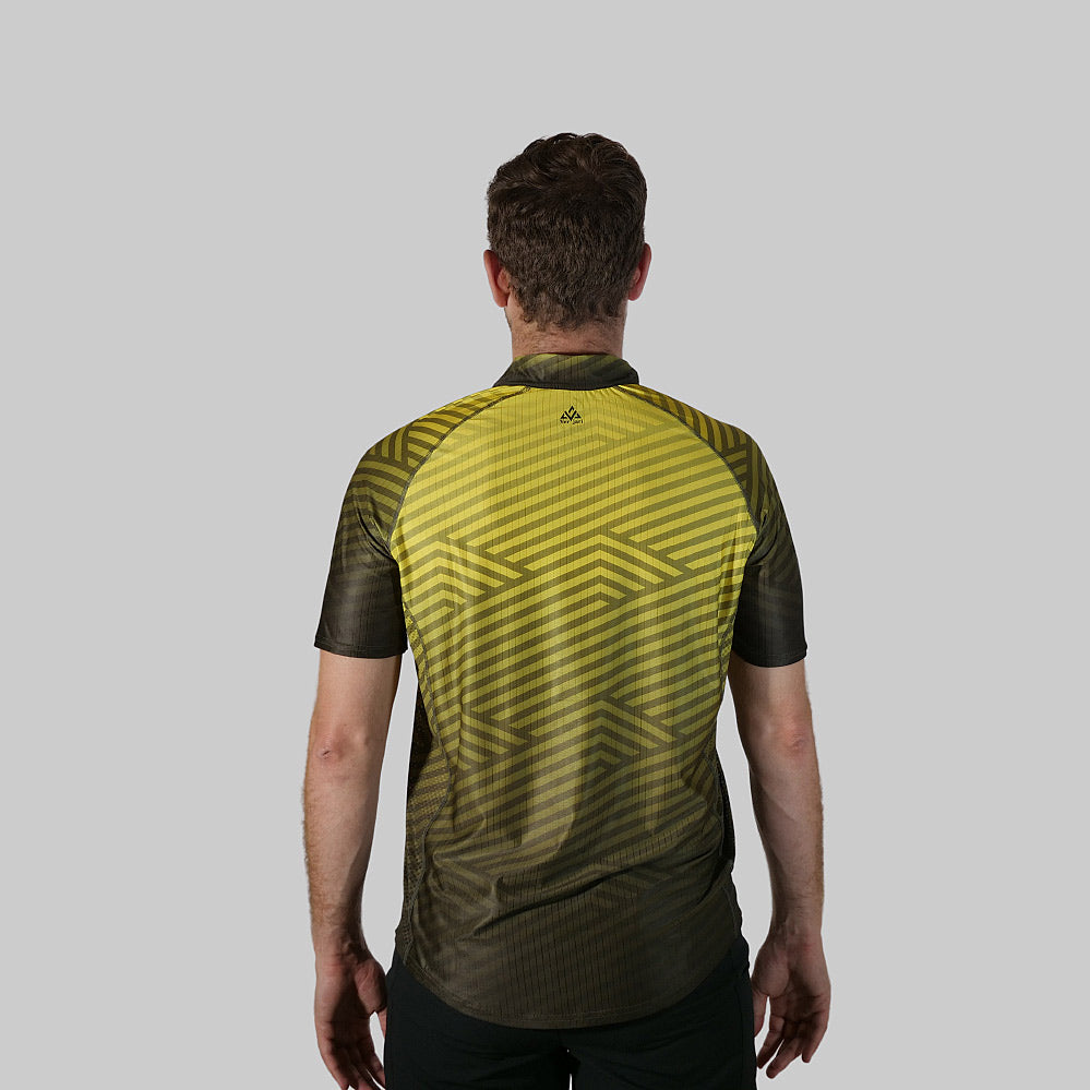 t-shirt running trail zip jaune recyclé made in Europe