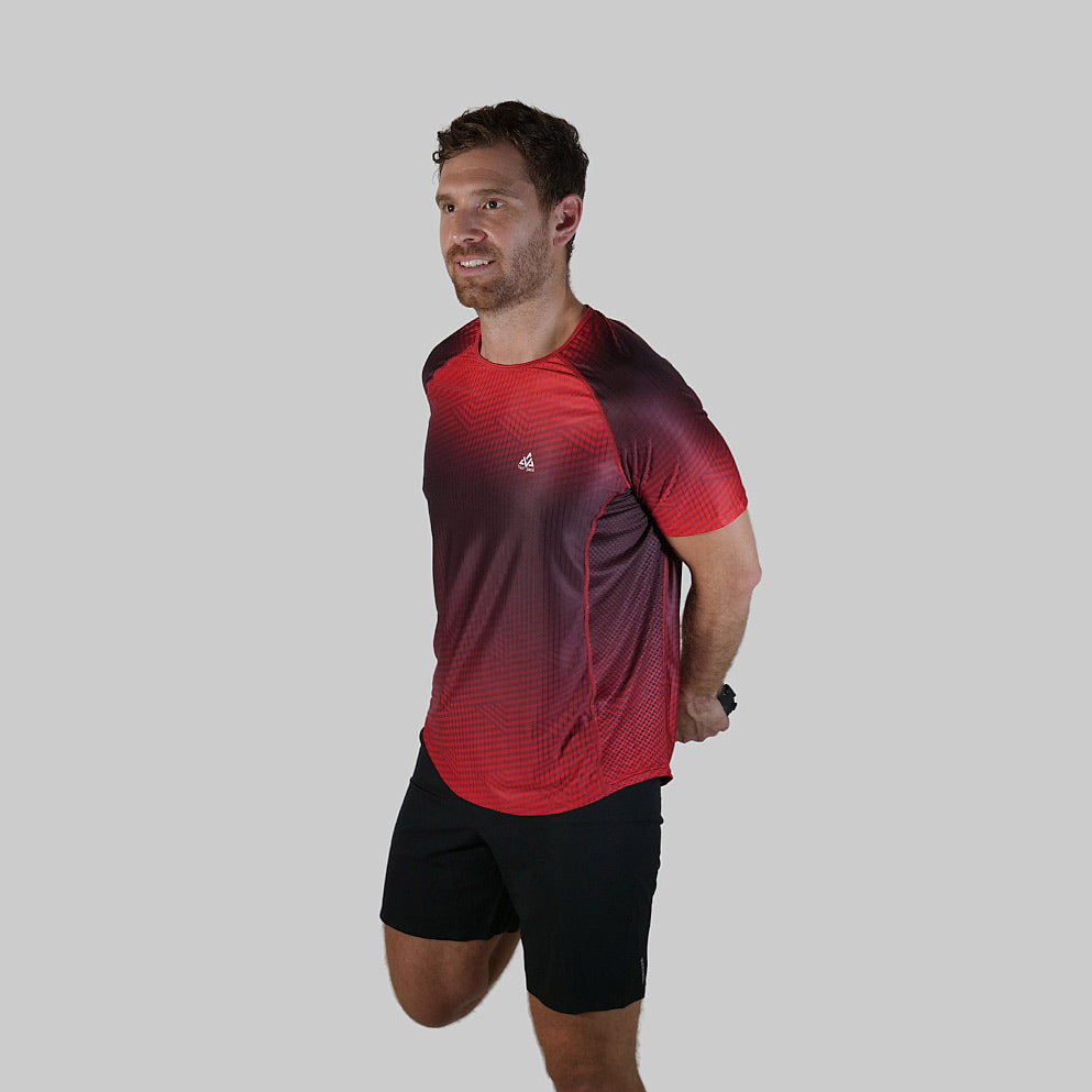 t-shirt running trail rouge recyclé made in europe